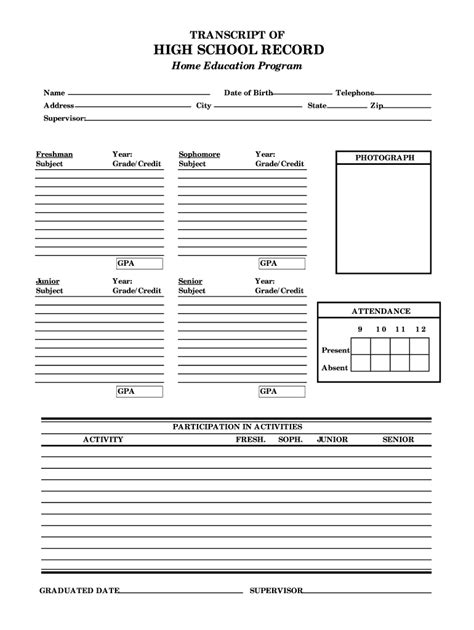 Homeschool Transcript Fill Out And Sign Online Dochub