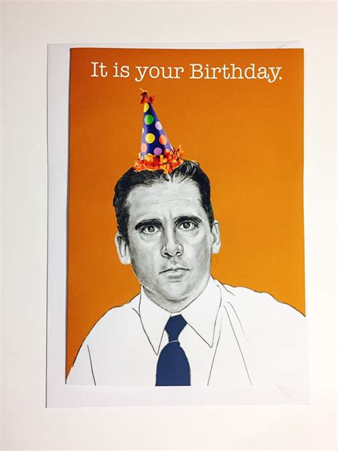 Michael Scott Us Office Illustrative A6 Birthday Card Etsy