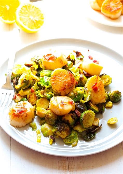 20 Minute Seared Scallops With Warm Shredded Brussels Sprouts Layers Of Happiness Shredded