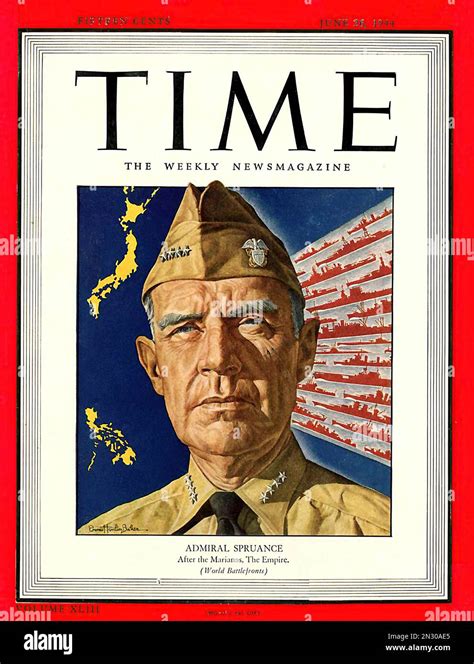 Time Magazine 1944 Admiral Spruance American Magazine Cover During
