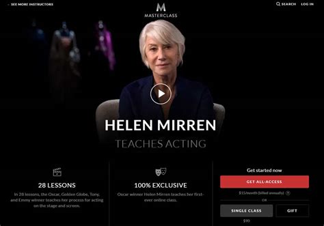 Masterclass Helen Mirrens Acting Lessons Online Review Cmuse