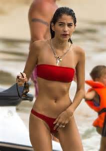 kim turnbull in red bikini on the beach in barbados gotceleb