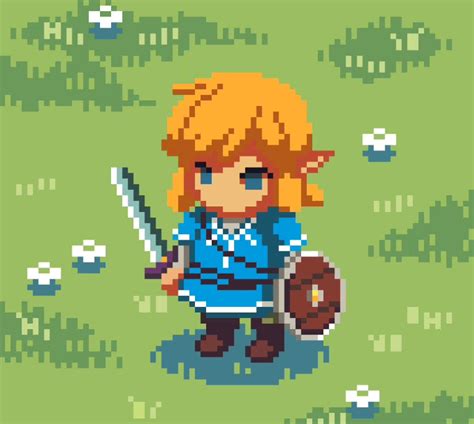 [BoTW] Made some pixel art of Link! It was my first time making a