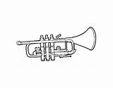 Trumpet Coloring Bass Coloringcrew sketch template