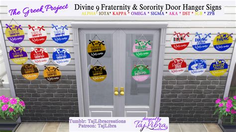 Divine 9 Fraternity And Sorority Door Hanger Signs By Tajlibra Creations