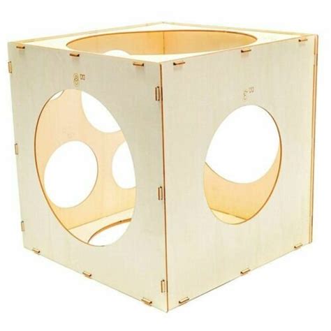 wood balloon sizer cube template box  wedding party  holes    inches