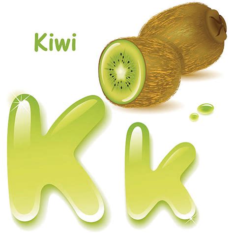 Vectores De Letra K Con Kiwi Ilustración Dibujo Animado Y