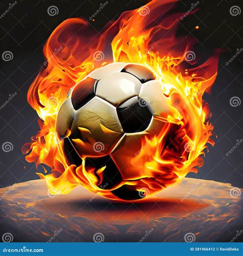 Fiery Soccer Ball: a Blazing Illustration of Passion and Competition AI