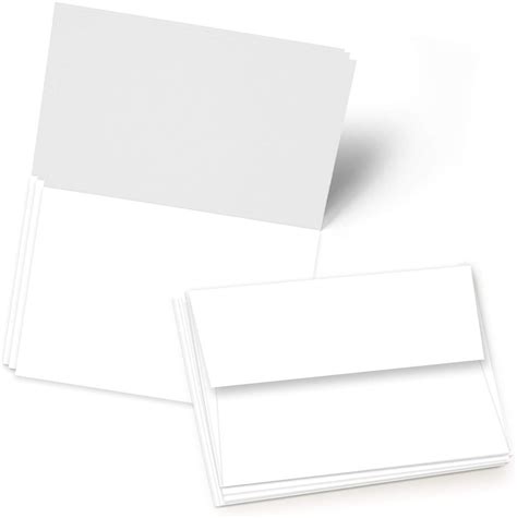 A4 4 X 6 When Folded Heavyweight Blank White Greeting Cards With