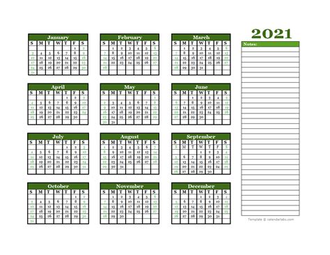 Blank Yearly Calendar 2021 Calendar Printables Free Templates