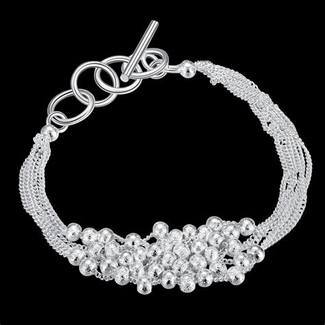 925 Pure Silver Plated Bracelets Wholesale Women Fashion Jewelry