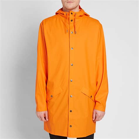 Rains Long Jacket Fire Orange End Nz