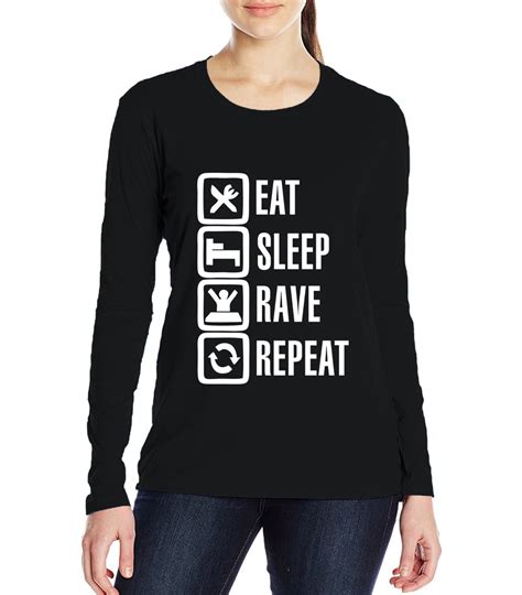 Buy Eat Sleep Rave Repeat Long Sleeve T Shirts Women 2017 Hipster Harajuku O