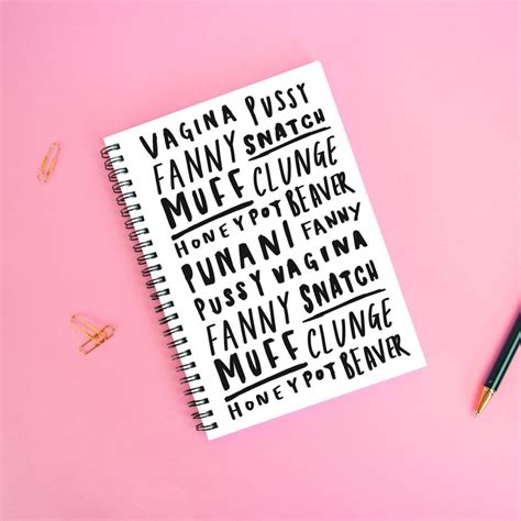 vagina word art spiralled notebook punani muff clunge pussy fanny honey pot fanny