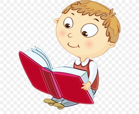 Child Reading Book Cartoon