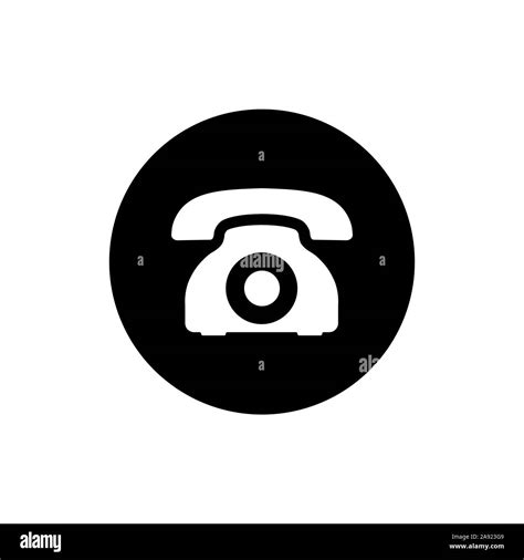 Retro Phone Icon In Circle Vector Telephone Symbol Stock Vector Image