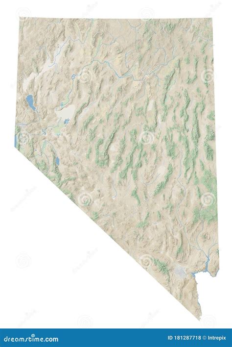 High Resolution Topographic Map Of Nevada Stock Illustration