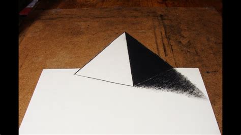 How to draw geometric eye rainbow mandala with com. Drawing 3D Pyramid - YouTube