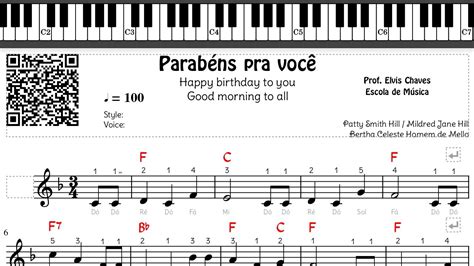 Alvo Aprendendo Exercer Notas Musicais Para Teclado Parabens Pra Voce