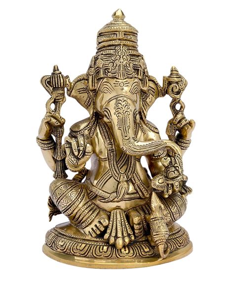Ganesh Ji Ecor Lord Ganesha Brass Statue Decorative Showpiece Made Of