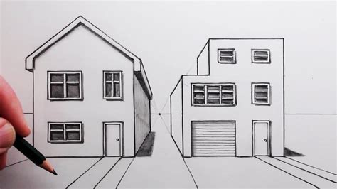 How To Draw A House In One Point Perspective Narrated Drawing Tutorial