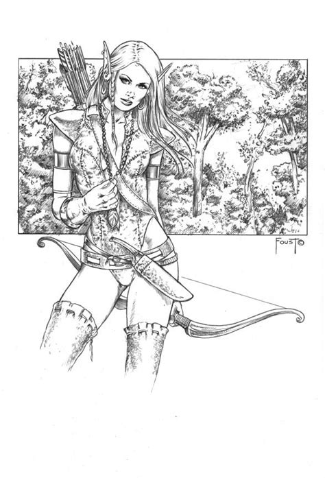 He has a couple of pointed ears some magical powers nice stocking cap and he lives in a forest. Wood Elf . by MitchFoust on DeviantArt | Coloring book art ...