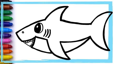 Baby shark is a nursery rhyme with a family of sharks. Baby Shark Song Drawing and Coloring Pages Learn Colors ...