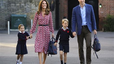 Confident Princess Charlotte Starts Her New School With Mom Dad And George By Her Side Today