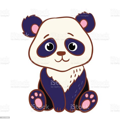 Cute Panda Sitting On A White Background Stock Illustration Download