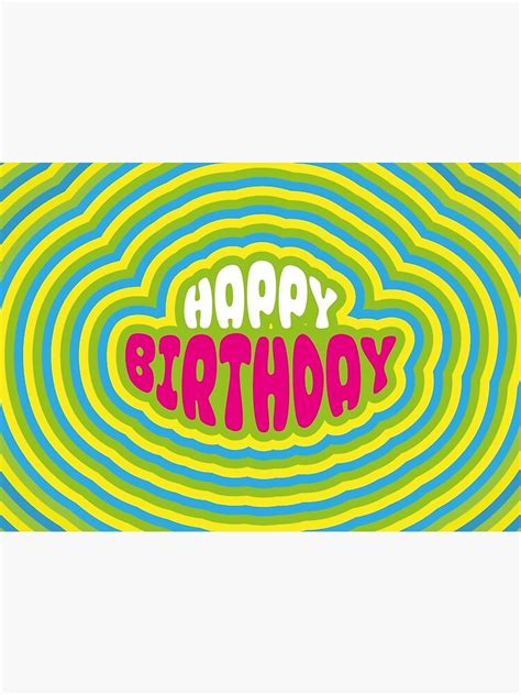 Psychedelic Hippy Happy Birthday Card Landscape Photographic Print