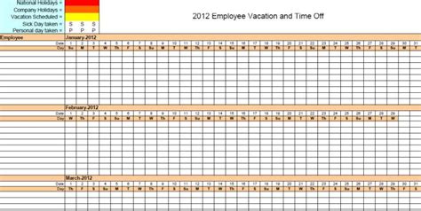 Microsoft Excel Templates 9 Employee Vacation Tracker Template Excel