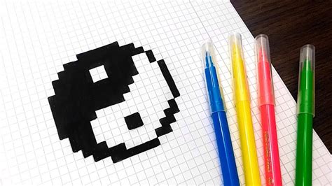 Handmade Pixel Art How To Draw Yin Yang Pixelart Youtube