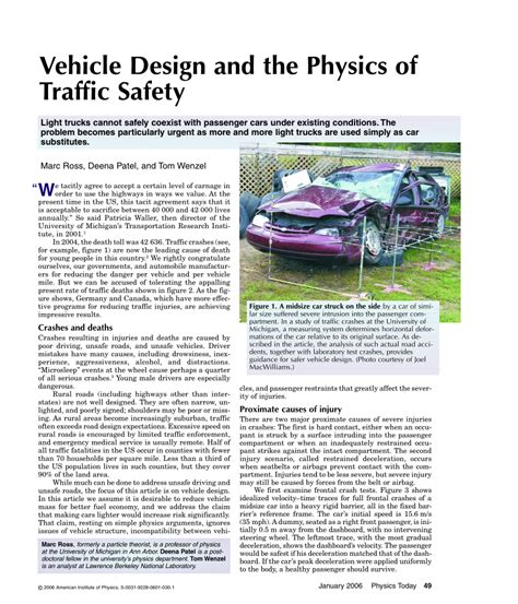 Pdf Vehicle Design And The Physics Of Traffic Safety