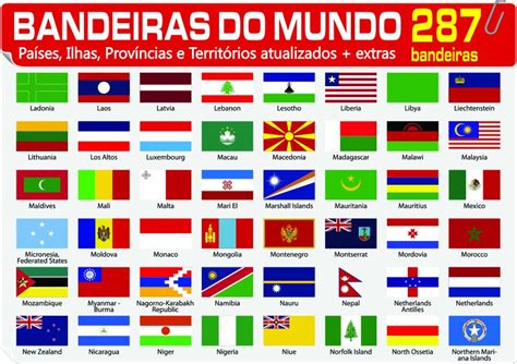 Adesivos Bandeiras Do Mundo Extras P Etiquetar Coleções R 110