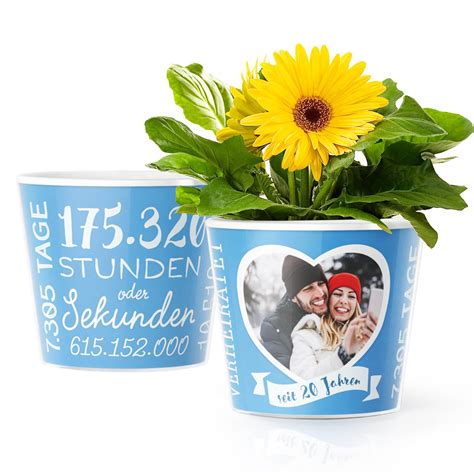 Als ehepartner kann man sich gegenseitig eine kleine aufmerksamkeit. 20. Hochzeitstag - Porzellan Hochzeit - Blumentopf von MyFacepot