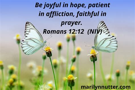 Be Joyful In Hope Patient In Affliction Faithful In Prayer Romans 12