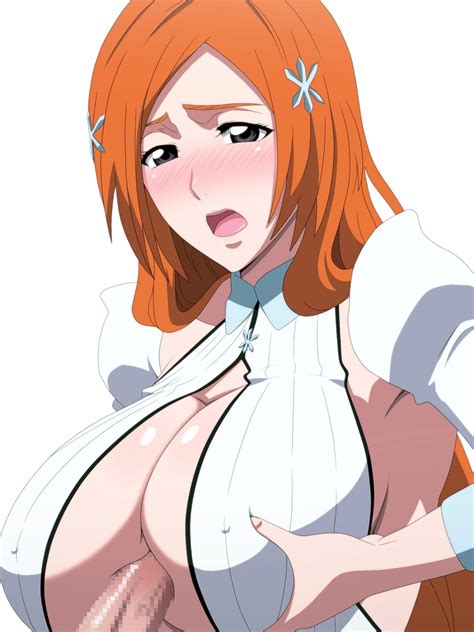 Rule 34 Bleach Censored Female Inoue Orihime Kh Fullhouse Orange Hair Paizuri Penis Tagme