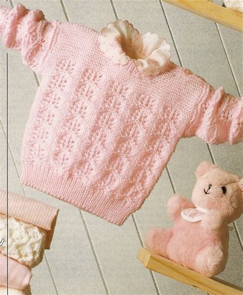 Knitting Pattern Baby Sweater 4 Ply 41 61 Cm Pdf Instant Etsy