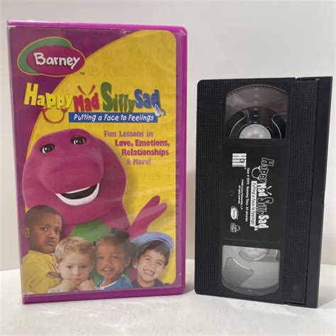 Barney Happy Mad Silly Sad Vhs Purple Clamshell Vintage 19140 The