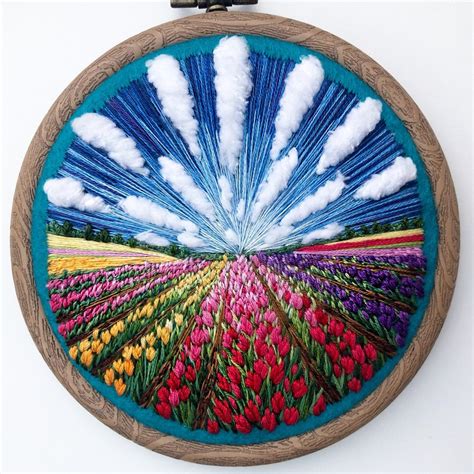 Artist Captures The Beauty Of Nature With Colorful Landscape Embroidery