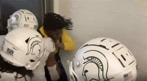 VIDEO: Michigan State Players Beat Up on Michigan Player Ja’Den McBurrows