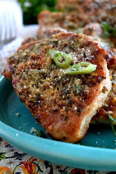 This baked pork chops recipe was a favorite of grandma's friend louise. Garlicky Butter Chive Parmesan Pork Chops - Lord Byron's Kitchen (With images) | Parmesan pork ...