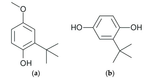Molecular Structure Of A Butylated Hydroxyanisole Bha And B