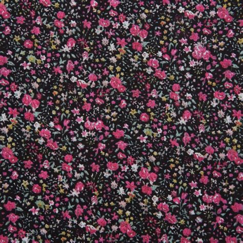 Pink Sprig Cotton Print Bloomsbury Square Dressmaking Fabric