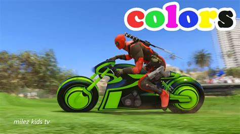 Color Motorbike Tron With Superhero For Kids And Children Learn Colors