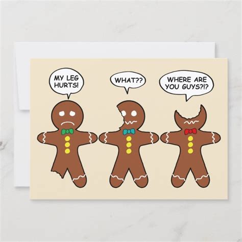 Funny Gingerbread Men Cookies Holiday Card