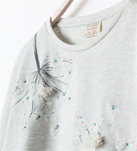 Zara Enfants T Shirt Applique Branches Camisetas Zara Apliques