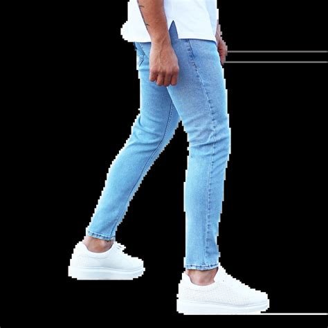 Casual 100 Cotton Denim Men Basic Slim Blue Jeans Man New Style Good
