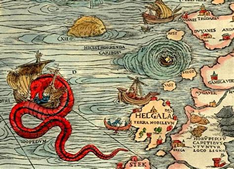 Symbolic Map Regarding The Sea Monster Legend Sea Map Illustrated