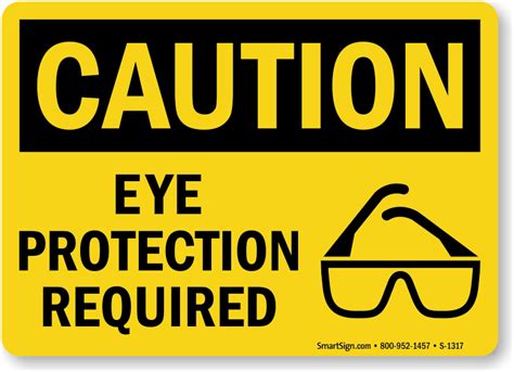 Wear Eye Protection Signs Eye Protection Required Signs